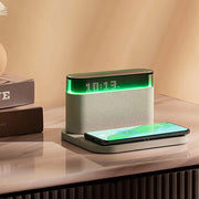 Coral Tree 20W Bluetooth Speaker with Wireless Charger & Digital Clock | RGB Touch Lamp | 15W Fast Charging Dock