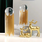 Crystal Nordic Luxury Golden Metal Stand