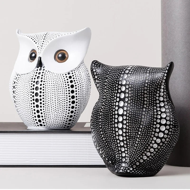 Minimalist Nordic Style Owl Resin Decor