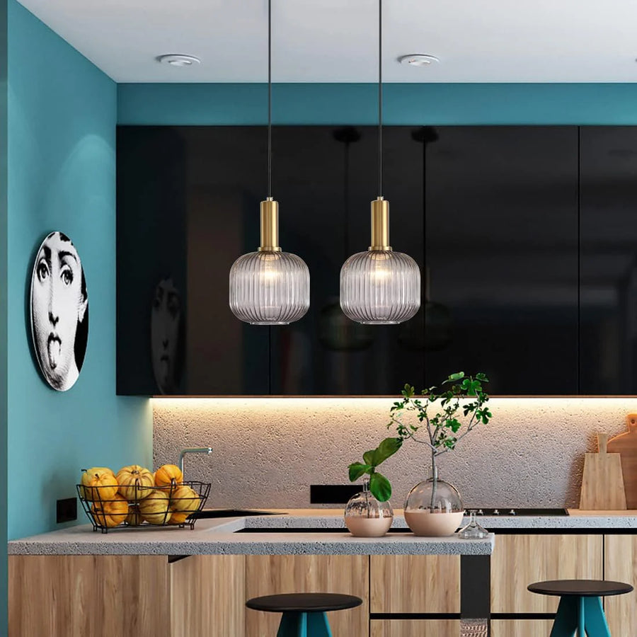 Grey glass modern ceiling light