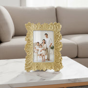 Coral Tree Golden Floral Photo Frame for Table Top | Decorative Designer Picture Frame | 16x11.5 cm Photo Size