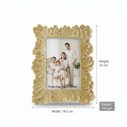 Coral Tree Golden Floral Photo Frame for Table Top | Decorative Designer Picture Frame | 16x11.5 cm Photo Size