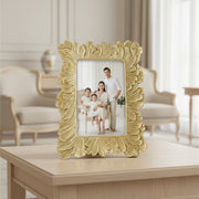 Coral Tree Golden Floral Photo Frame for Table Top | Decorative Designer Picture Frame | 16x11.5 cm Photo Size