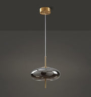 LED Fairy Big Smokey Glass Gold Pendant Ceiling Light - Warm White