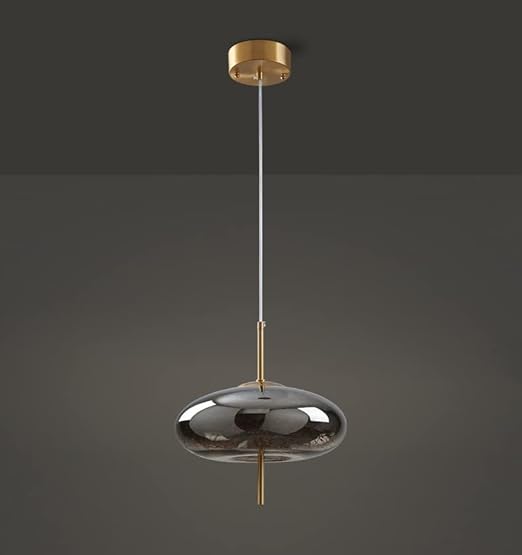LED Fairy Big Smokey Glass Gold Pendant Ceiling Light - Warm White