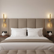 Modern Champagne Gold Dual Wall Light with 2×E27 Holders | Vertical Metal Up & Down Sconce