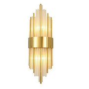 30W Led Tube Glass Crystal Gold Metal Wall Light