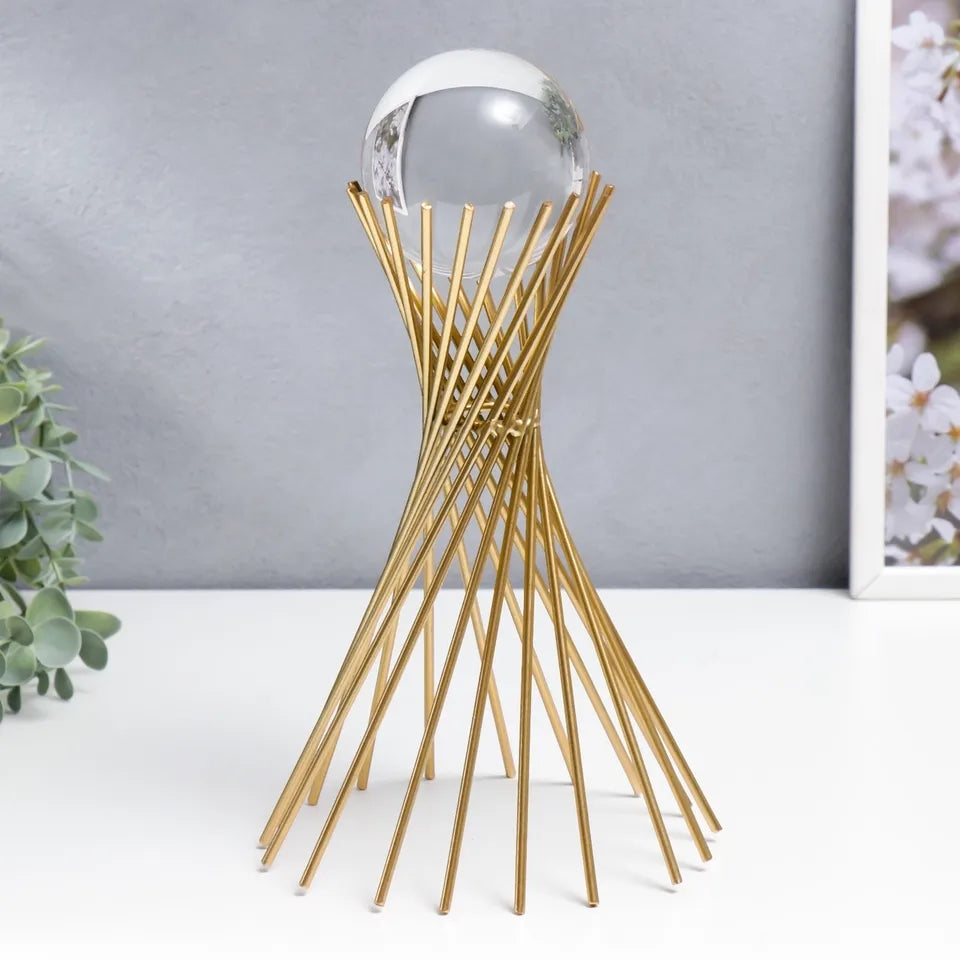Decorative Crystal Nordic Luxury Golden Metal Stand