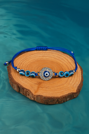 Evil eye beads and diamond Rakhi band