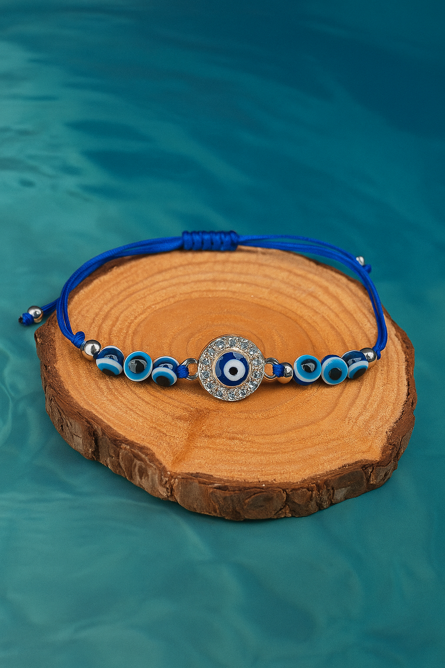 Evil eye beads and diamond Rakhi band