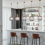 Grey glass modern ceiling light