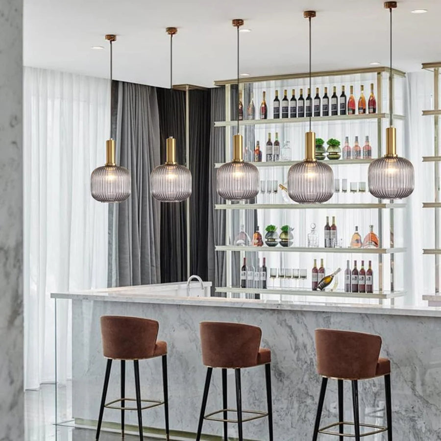 Grey glass modern ceiling light