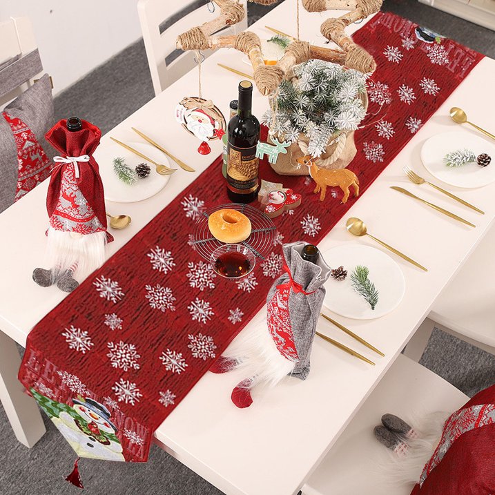 snowman Table Runner Dining Table Decoration
