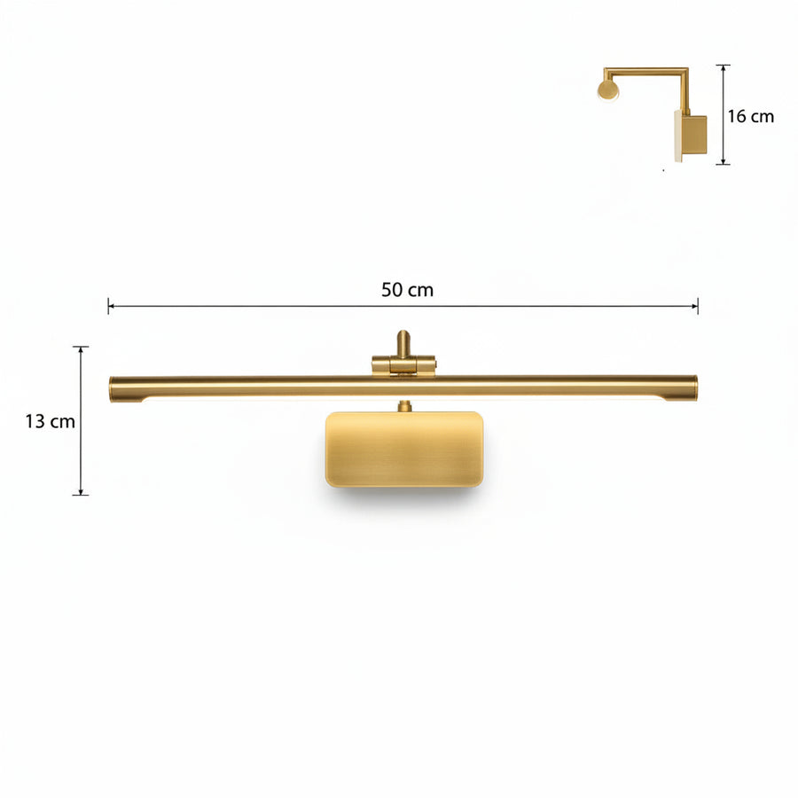 Modern Gold LED Picture Wall Light 50cm | 3 Color Changing | Slim Metal Art & Mirror Light