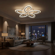 Luxury Petal LED Ceiling Light with Remote | Dimmable Modern Flush Mount | 68 cm