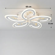 Luxury Petal LED Ceiling Light with Remote | Dimmable Modern Flush Mount | 68 cm