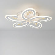 Luxury Petal LED Ceiling Light with Remote | Dimmable Modern Flush Mount | 68 cm