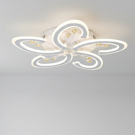 Luxury Petal LED Ceiling Light with Remote | Dimmable Modern Flush Mount | 68 cm