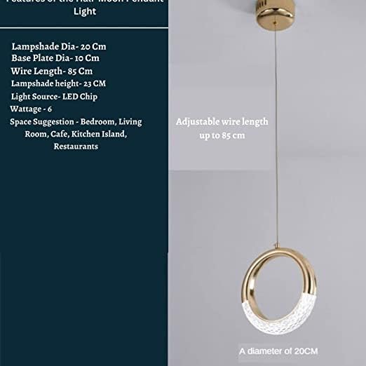 Half Moon Hanging Pendent Light Suitable for Living Room