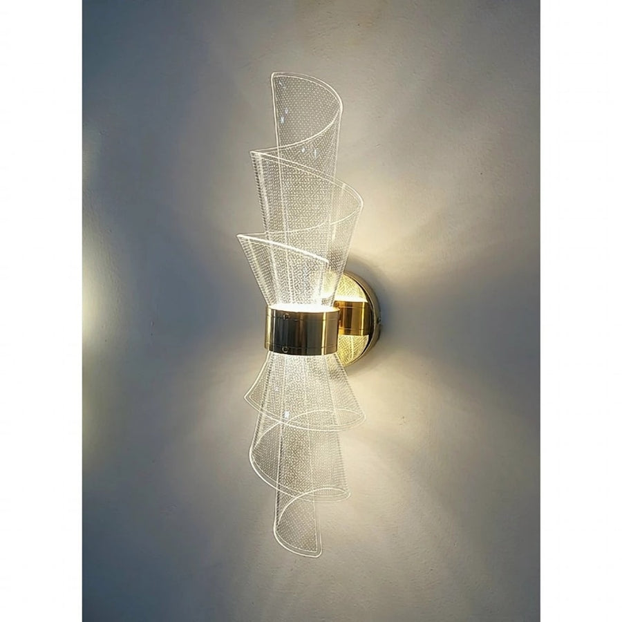Led Acrylic Modern Golden Metal Wall Light