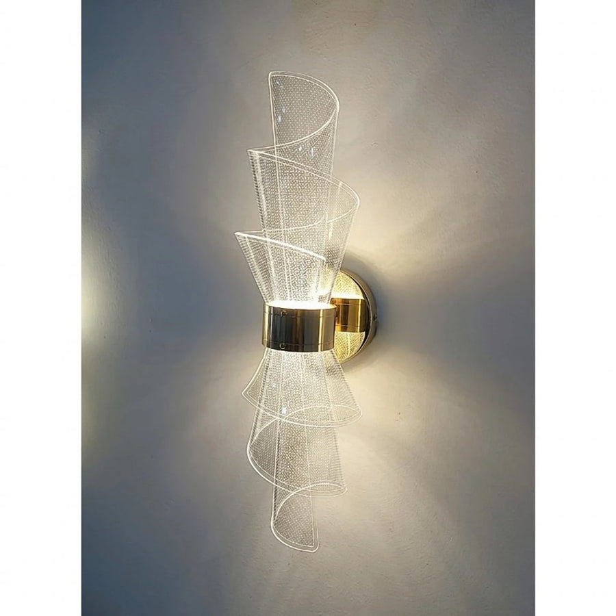 Led Acrylic Modern Golden Metal Wall Light