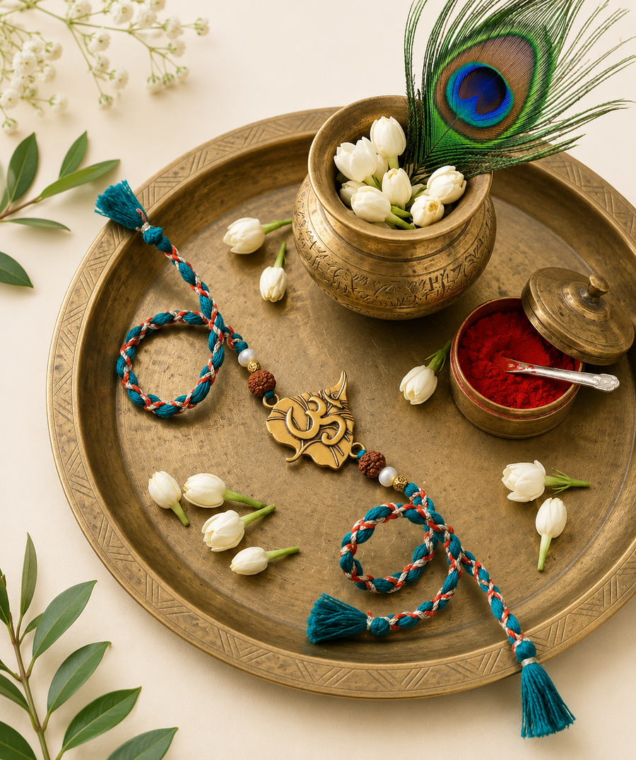 Premium Om Rakhi for Raksha Bandhan(green)