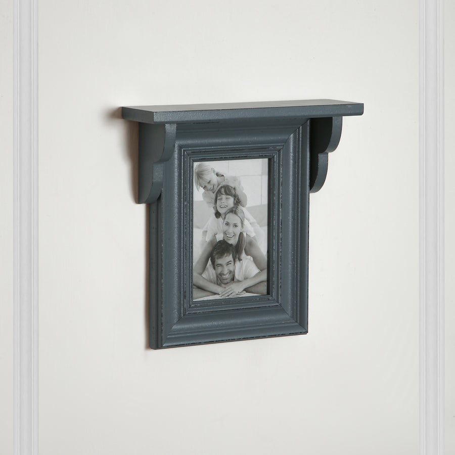 Photoframe with wooden shelf