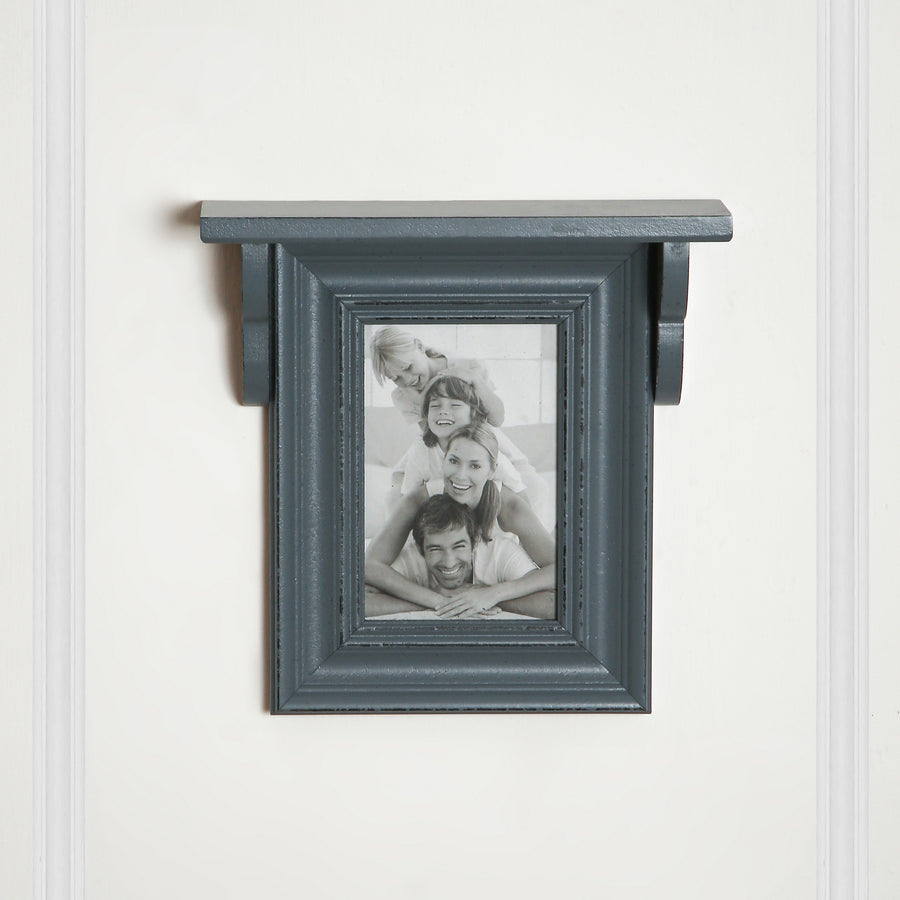 Photoframe with wooden shelf