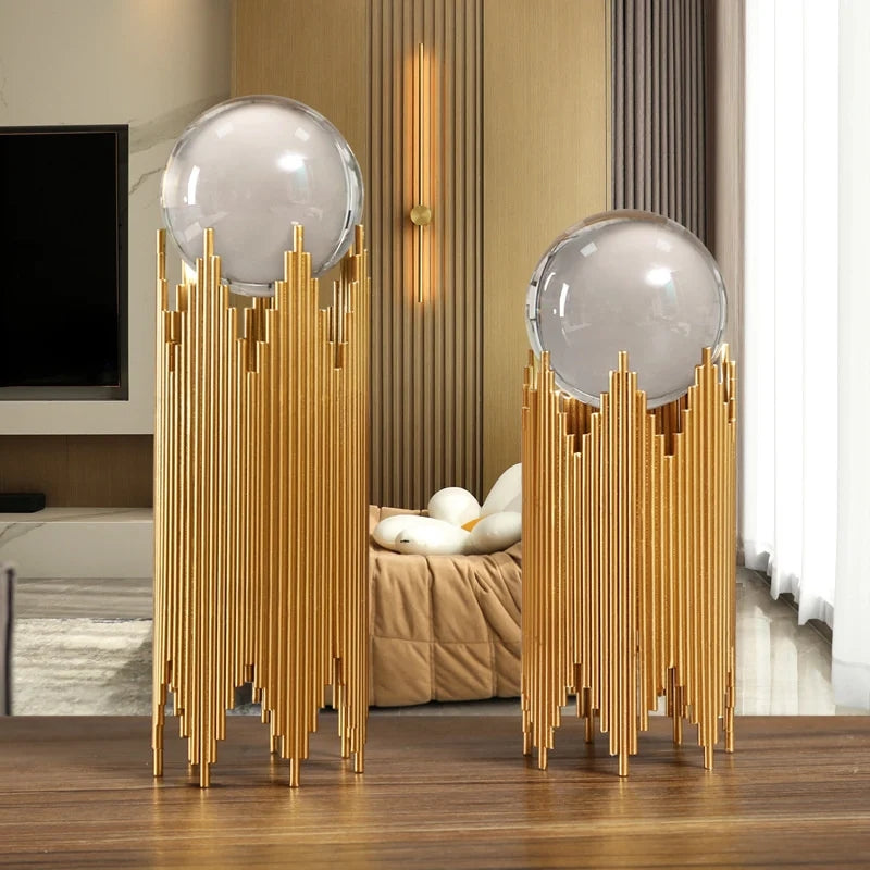 Crystal Nordic Luxury Golden Metal Stand