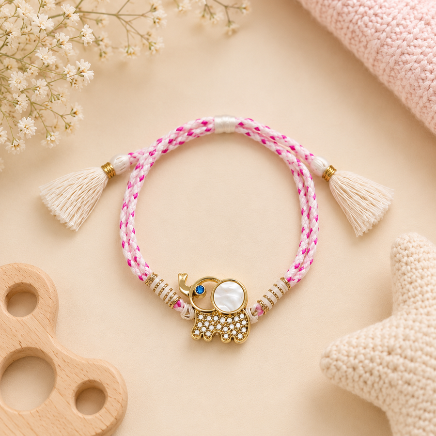 Handmade Pink Elephant Baby Rakhi