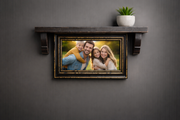 Horizontal photoframe with shelf