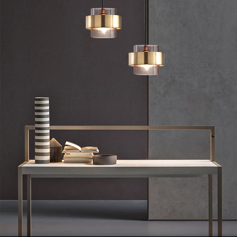 Modern Glass Pendant Light Fixtures Brass Ceiling Hanging Light