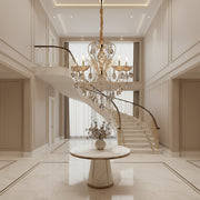 Luxury 5-Arm Crystal Chandelier | Gold Finish Ceiling Light | E14 Decorative Hanging Lamp for Living Room & Dining