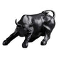Resin Geometric Bull Sculpture Ornament Abstract Animal Figurines for Home Decoration (Black, 10")