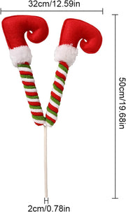 Elf Legs Christmas Picks – Set of 3 Mini Stuffed Legs for Tree Decoration