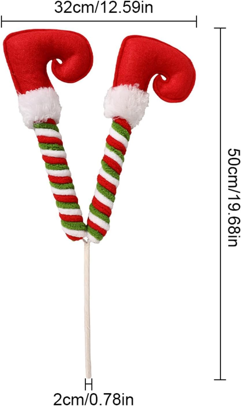 Elf Legs Christmas Picks – Set of 3 Mini Stuffed Legs for Tree Decoration