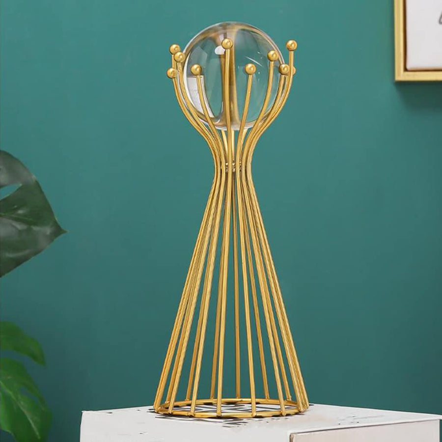 Crystal Ball Sculpture Statue with Holder for Living Room