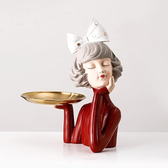 Decoration, 3D Pretty Girl Statue, Miniature Figure, Modern Nordic, Sc ...