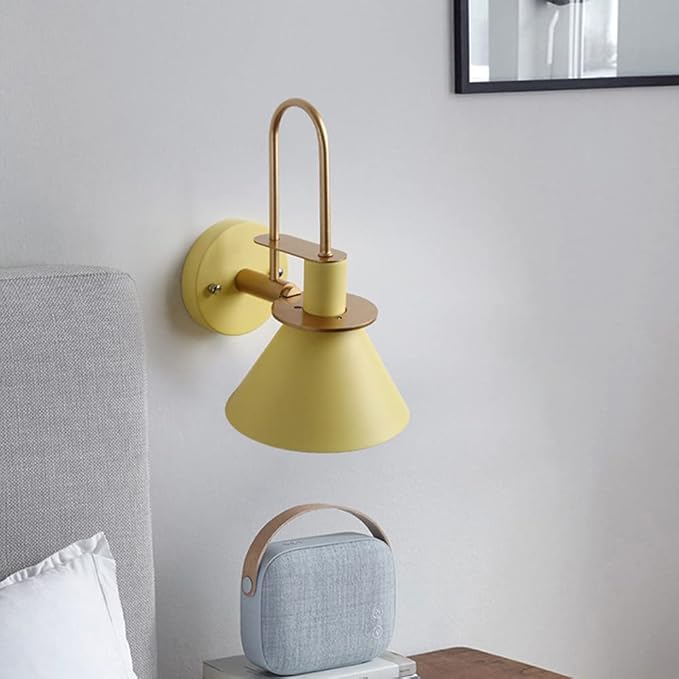 Cone Wall Sconce - Yellow Metal Wall Lamp
