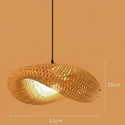 Handwoven Bamboo Pendant Light | Natural Cane Hanging Lamp with E27 Holder