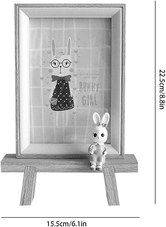 6x 4 wooden photo frame with rabbit