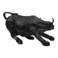 Resin Geometric Bull Sculpture Ornament Abstract Animal Figurines for Home Decoration (Black, 10")