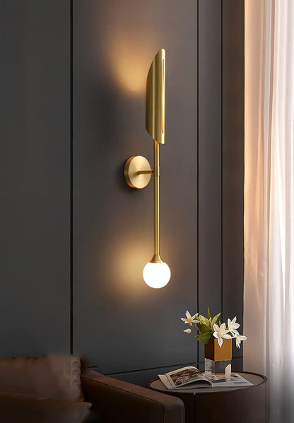 Long Frosted Glass metal Wall Light