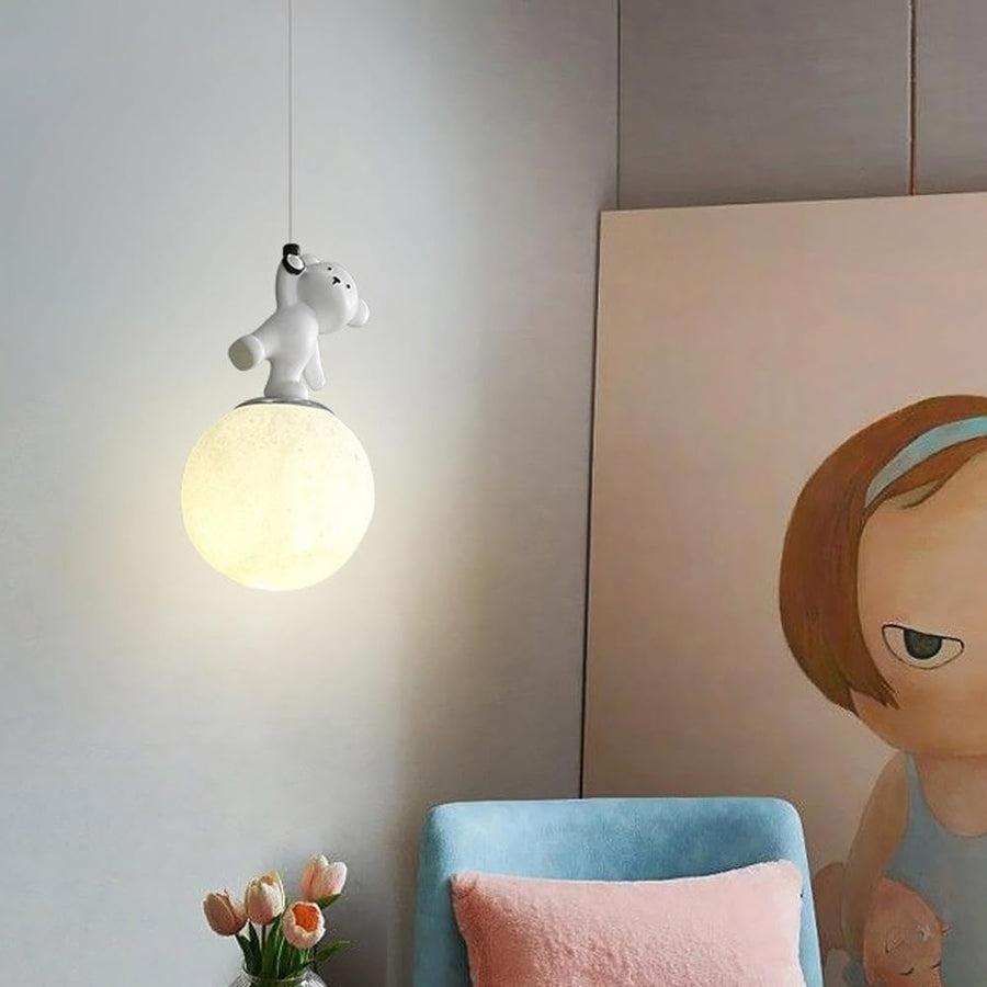 Pendant Kids Room Light with Glowing Light Cartoon Wall Light,