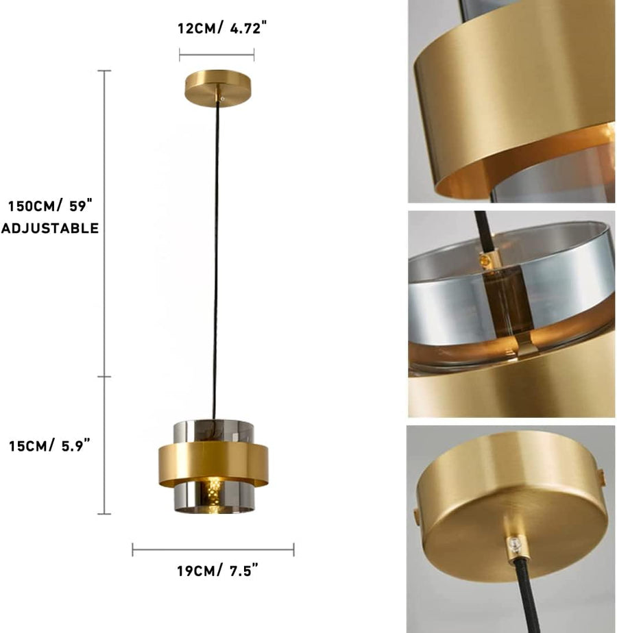 Modern Glass Pendant Light Fixtures Brass Ceiling Hanging Light