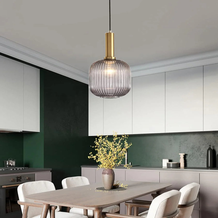 Grey glass modern ceiling light