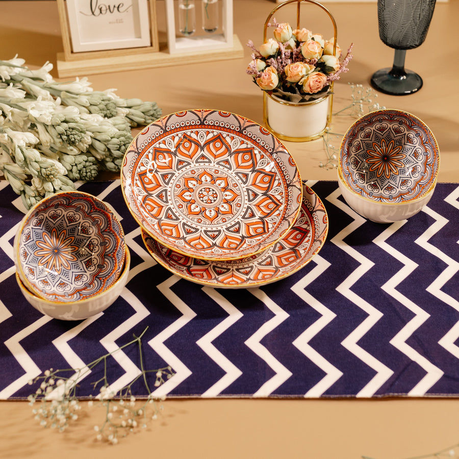 Bohemia Ceramic Plates and Bowls Sets( set of 6)