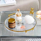 Round Decorative Tray, Plastic Tray with Handles, Modern Vanity Tray and Serving Tray for Ottoman, Coffee Table, Kitchen and Bathroom