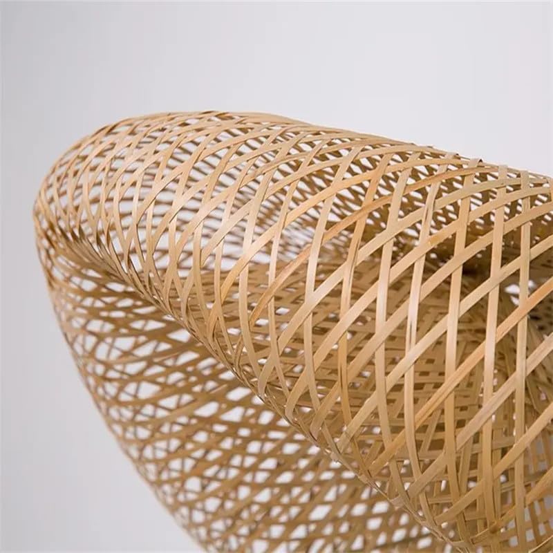 Handwoven Bamboo Pendant Light | Natural Cane Hanging Lamp with E27 Holder