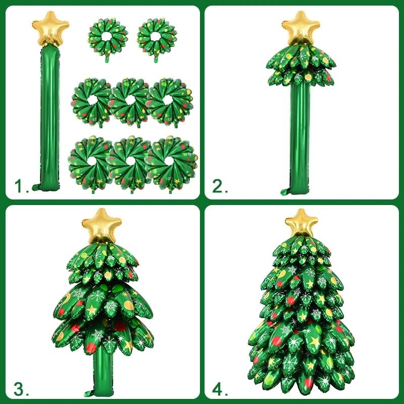 51-inch Tall Star topped Christmas Tree Foil Balloon